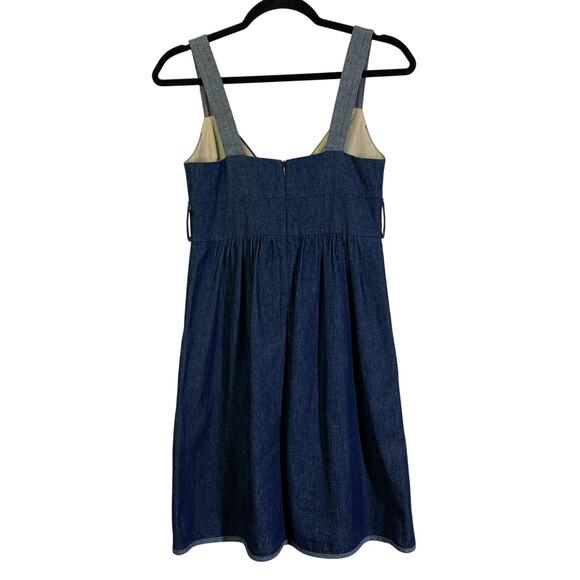 VOOM JOY HAN Dress Small Chambray Empire Waist Front Pockets Vintage 90's Y2K - Picture 2 of 14
